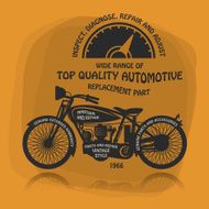 Motorcycle label or poster