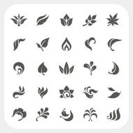 Leaf icons set