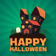 Halloween time background concept in retro style Vector illustration design N3