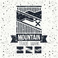 Snowboard winter mountains emblem N2