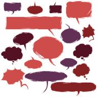 Vector Set of Grunge Comics Bubbles Talk and Think N9