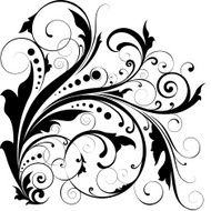 Floral leaf dot swirl design