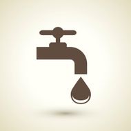 ecology flat icon with faucet element