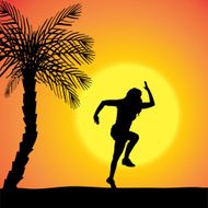Vector silhouette of woman N554