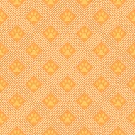 Animal seamless vector pattern of paw footprint and line