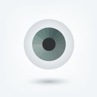 Eyeball 3 D icon Vector sign medical shape N3