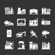 Set icons of industrial and factory