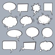 Set of vector comic speech bubbles N6