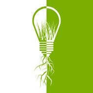 Green light bulb eco energy concept