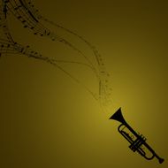Trumpet with Musical Symbols