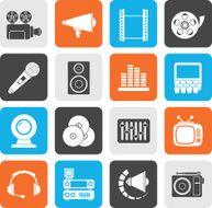 Silhouette Audio and video icons