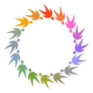 circle of colorful people pictogram N2