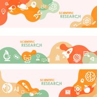 Scientific research Banners And Relevant Icon Set N9