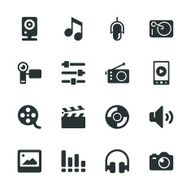 Social Entertainment Silhouette Icons