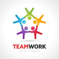 Teamwork Vector Concept With People Symbols