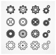 Vector gear icon set Flat Design