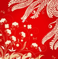 floral ornament with dragonflies N5