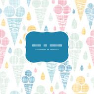 Ice cream cones textile colorful frame seamless pattern background