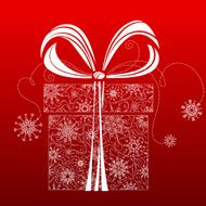 Abstract gift from snowflakes