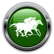 horse racing silhouette label