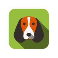 Dog animal face ui flat design Beagle
