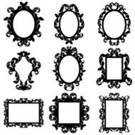 Vector Set of Baroque Frame Silhouettes N2