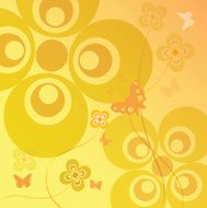 Retro flower background with butterflies