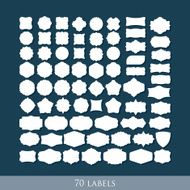 vector set of 70 retro label shapes for design