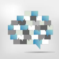 Brain with speech bubbles Colorful speak and dialog N4