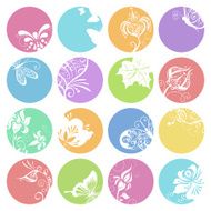 Spring round icons