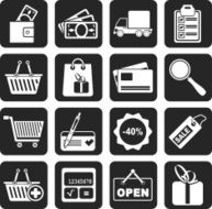 Silhouette Shopping and website icons N2