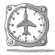 Airplane Compass Gauge Drawing N2