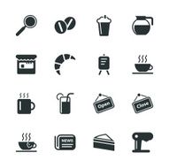 Coffee Shop Silhouette Icons N2