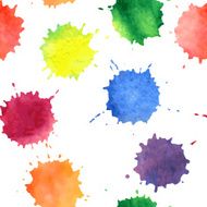 vector seamless pattern with watercolor spots