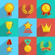 Award icons set colored N2