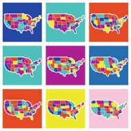 U S A pop maps
