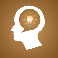 Thinking Head Idea bulb Vector illustration