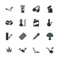 Narcotics and Drugs Silhouette Icons
