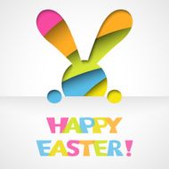 Happy easter card with bunny