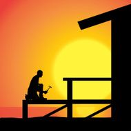 Vector silhouette of a man N1182