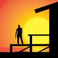 Vector silhouette of a man N1183
