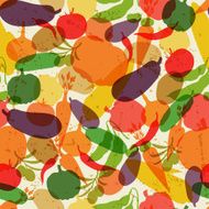 Seamless pattern with fresh ripe stylized vegetables