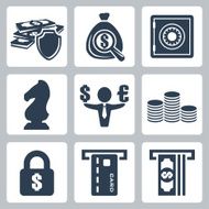 Vector isolated money icons set N5