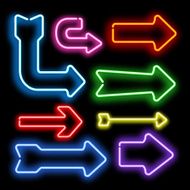Arrow neon light vector