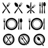 Cutlery Restaurant Icons Set