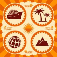 Travel icons in poster design
