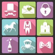 Wedding Flat icons for Web and Mobile Vector N3