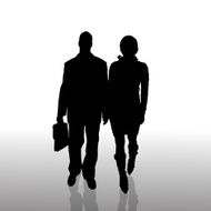 Vector silhouette of business people N139