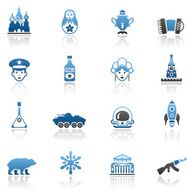 Blue Russian Icon Set
