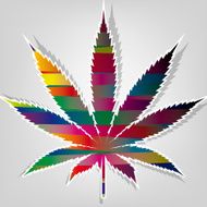 Marijuana colored leaf at abstract background Vector